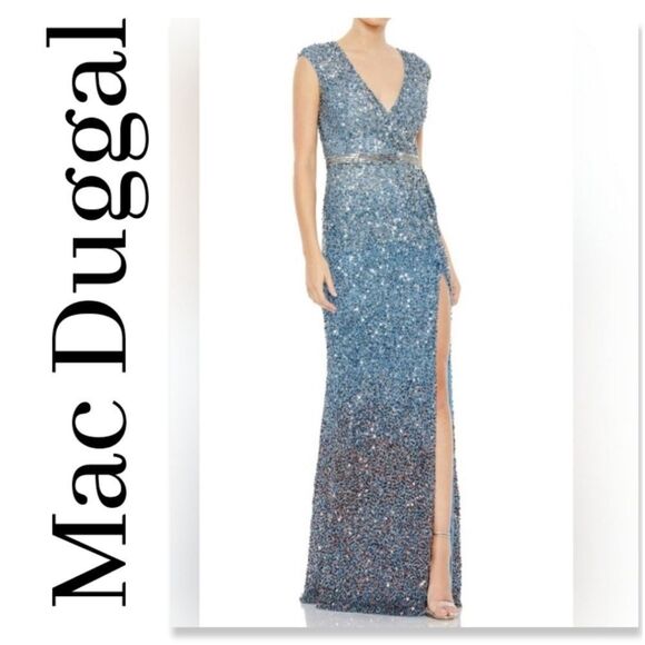 NWOT Mac Duggal Ombre Sequin Evening Gown - Picture 1 of 15